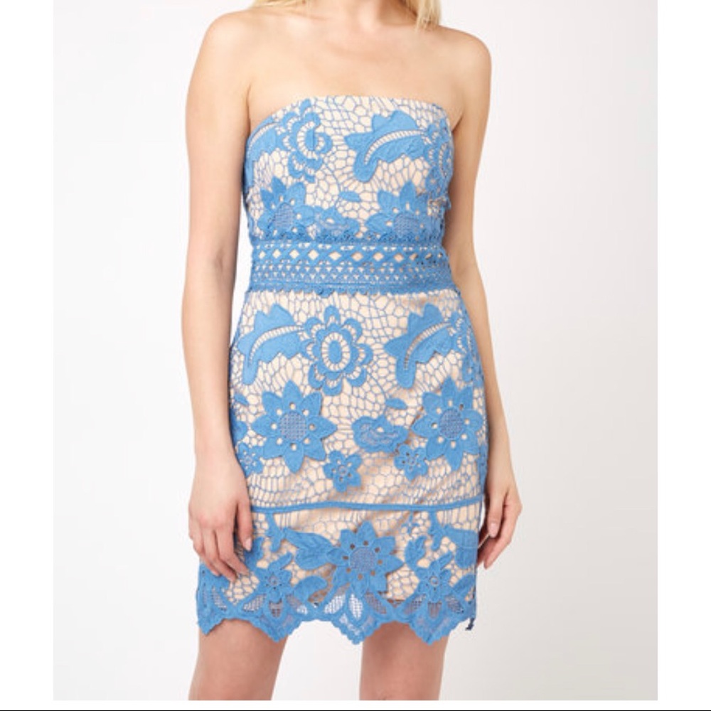 Endless Rose Strapless Crochet Lace Mini Dress